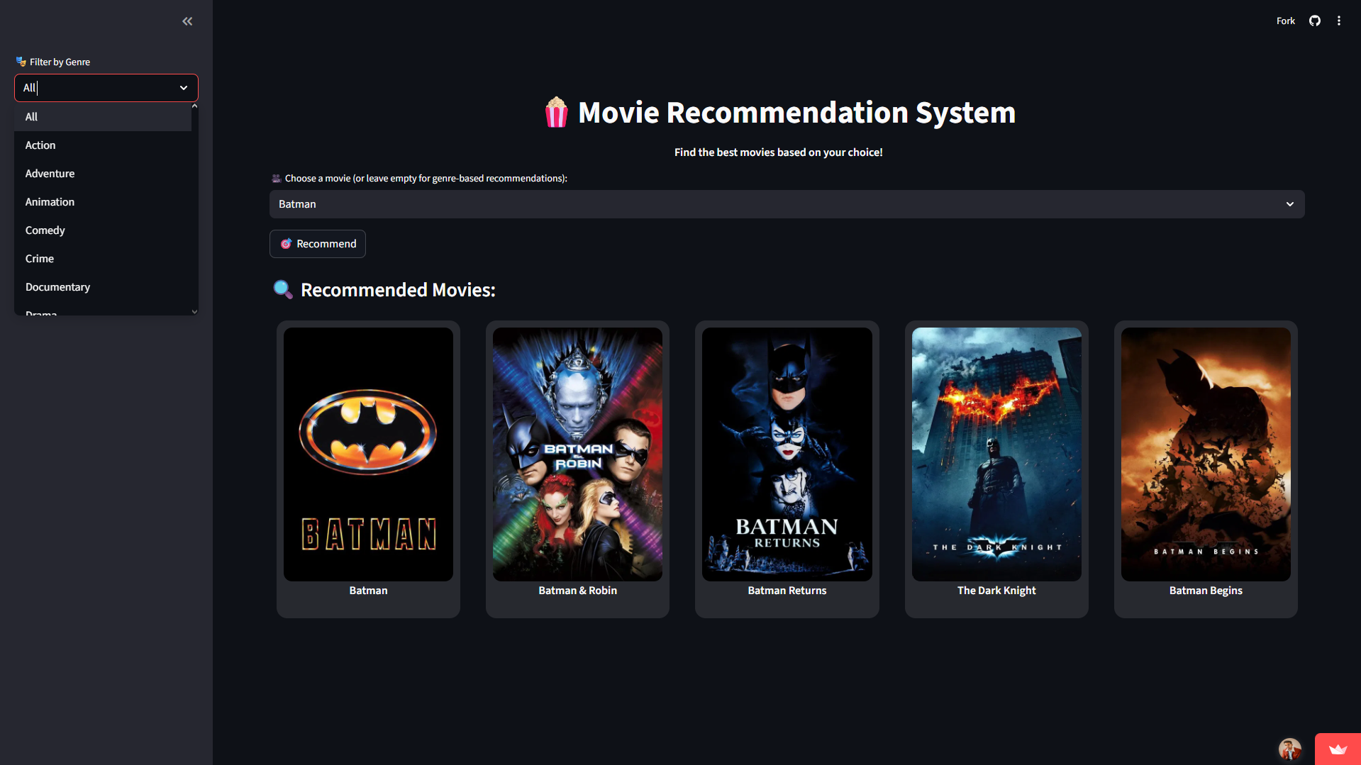 MOVIE RECOMMENDATION SYSTEM - NLP-driven recommendation system with similarity scoring and interactive deployment.